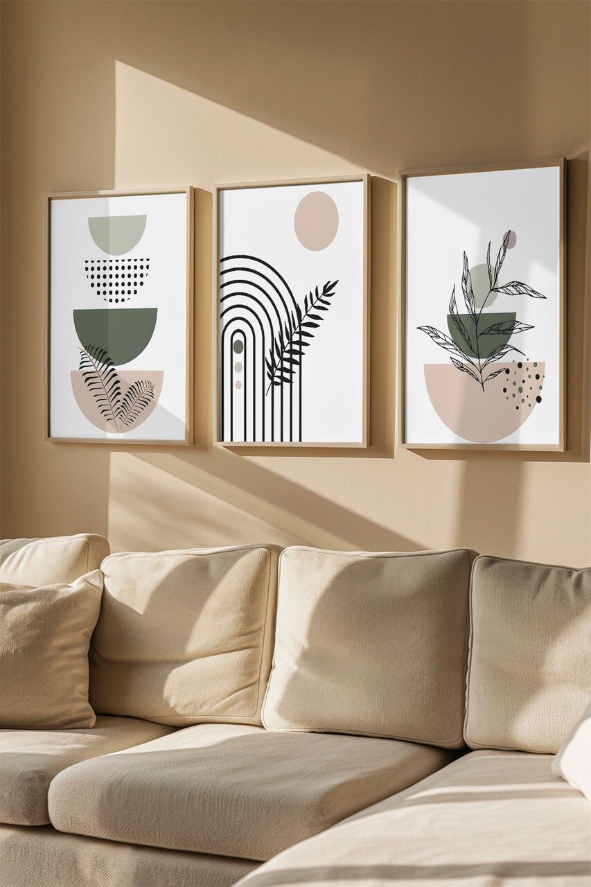 Set 3 tablouri decorative Artvmodel10-Ahsap Vopsea: 100% MDF (grosime: 27 mm) Multicolor