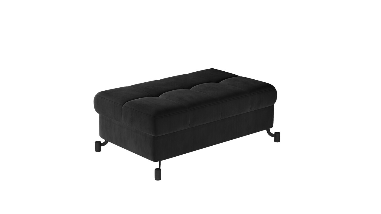Set coltar extensibil dreapta 3 locuri si taburet ELTAP, Lor_PP_05, Lorelle, 225x160x105 cm / 100x70x45 cm, lemn/poliester, gri inchis - view 3