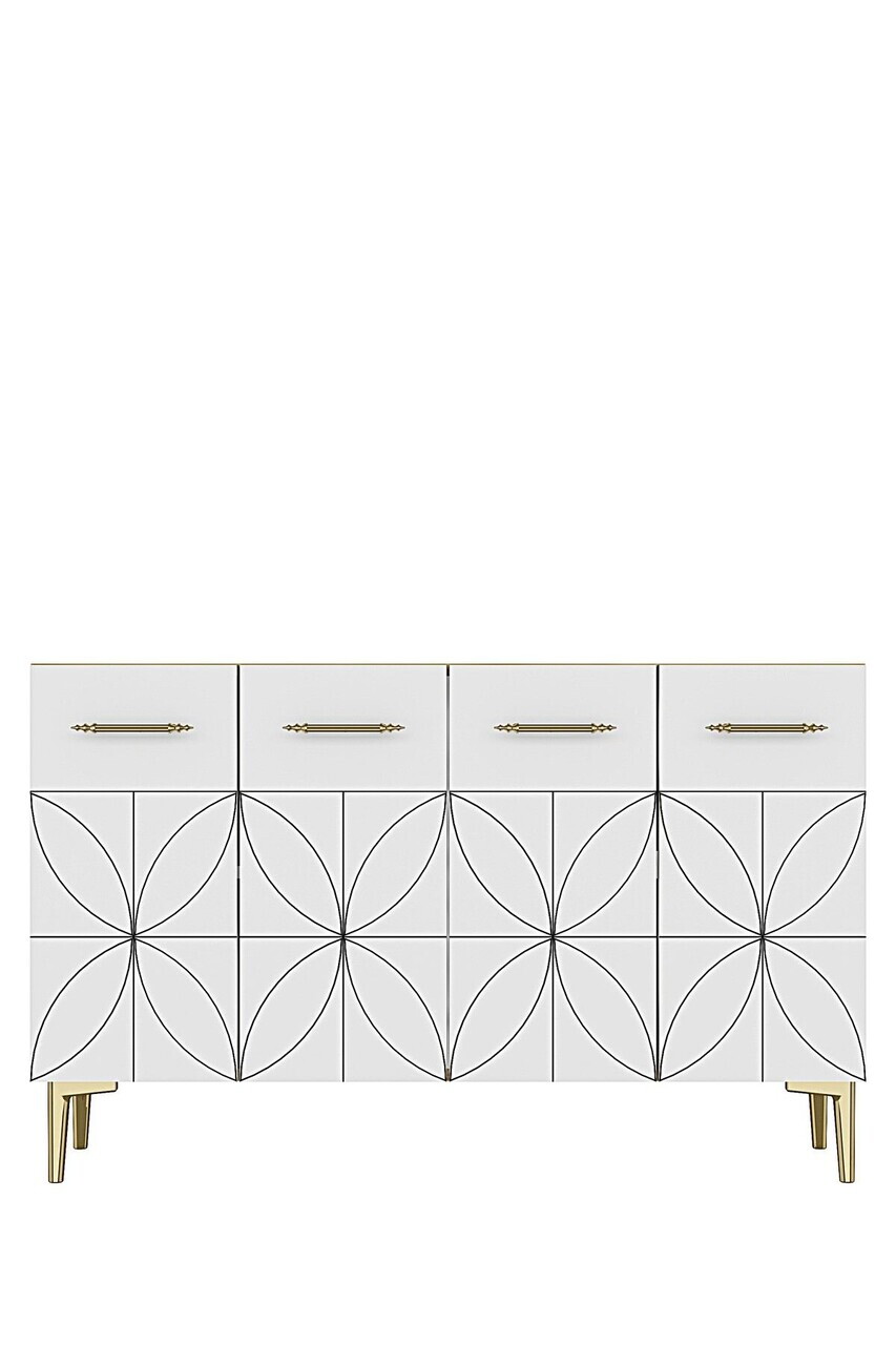 Consola, Hanah Home, Eliz 120, 120x75x32 cm, Stejar Safir / Alb — imaginea 5