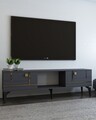 Comoda TV, Olivia, Madera, Antracit / Aur