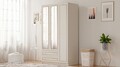Dulap pentru haine, Rabi, Rb-077-01, 105x180x52 cm, Alb mat