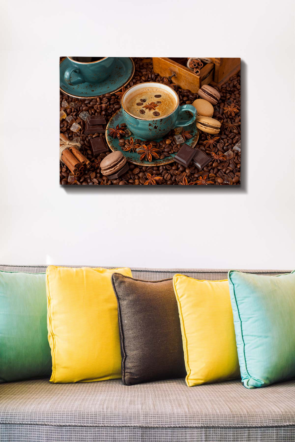 Tablou decorativ, Kanvas Tablo (50 x 70), Canvas, Rama din lemn (grosime 3 cm), Multicolor
