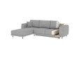 Coltar extensibil stanga 4 locuri ELTAP, LT-03NU, Dalia, 289x190x95 cm, lemn/poliester, gri deschis