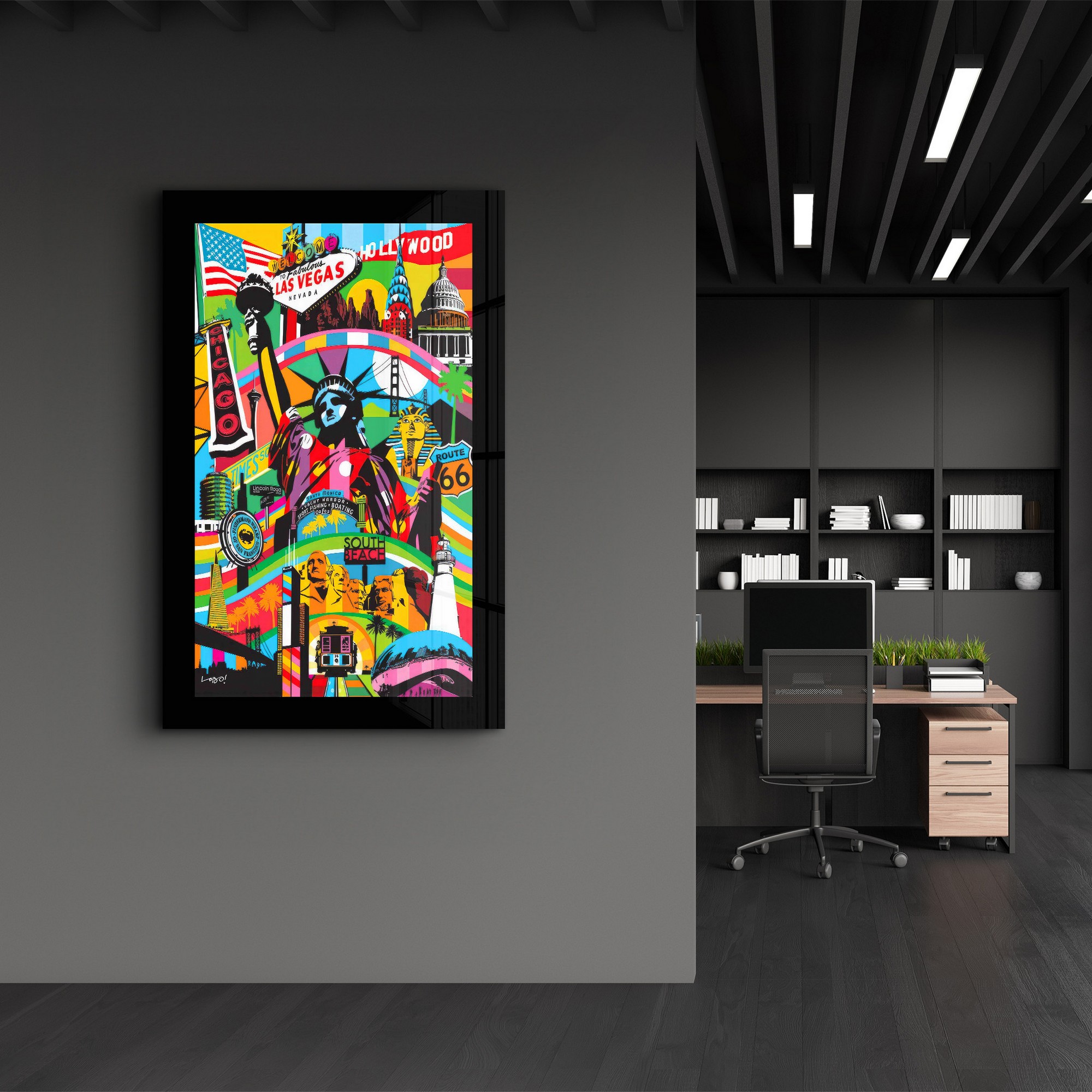 Tablou decorativ, SPR-1136, Dimensiuni: 70 x 110 cm, Multicolor
