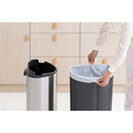 Cos de gunoi cu soft touch, Brabantia, Touch New Platinum, 40 L, 30.2x43.5x72.7 cm, otel, gri inchis