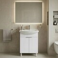 Dulap de baie cu chiuvetă, Hanah Home, Purus 55, Alb