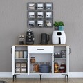 Dulap multifunctional, Rani, JE136, Alb/Maro