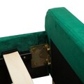 Pat tapitat Mikkel, Homla, 160x200 cm, metal/MDF/catifea din poliester, verde
