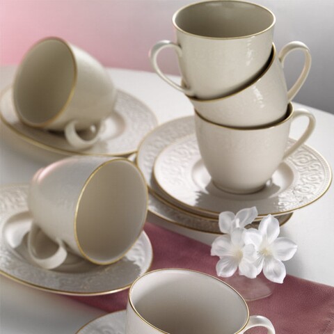 Set de cafea kutahya porselen, acl12kt14r520, 12 piese, portelan