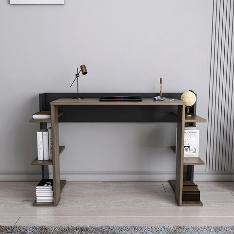 Birou, zena home, Çinar, 122.7x77x45 cm, pal, nuc / negru