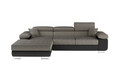Coltar extensibil stanga 4 locuri ELTAP, Armd-15, Armando, 289x203x85 cm, lemn/poliester, gri/negru
