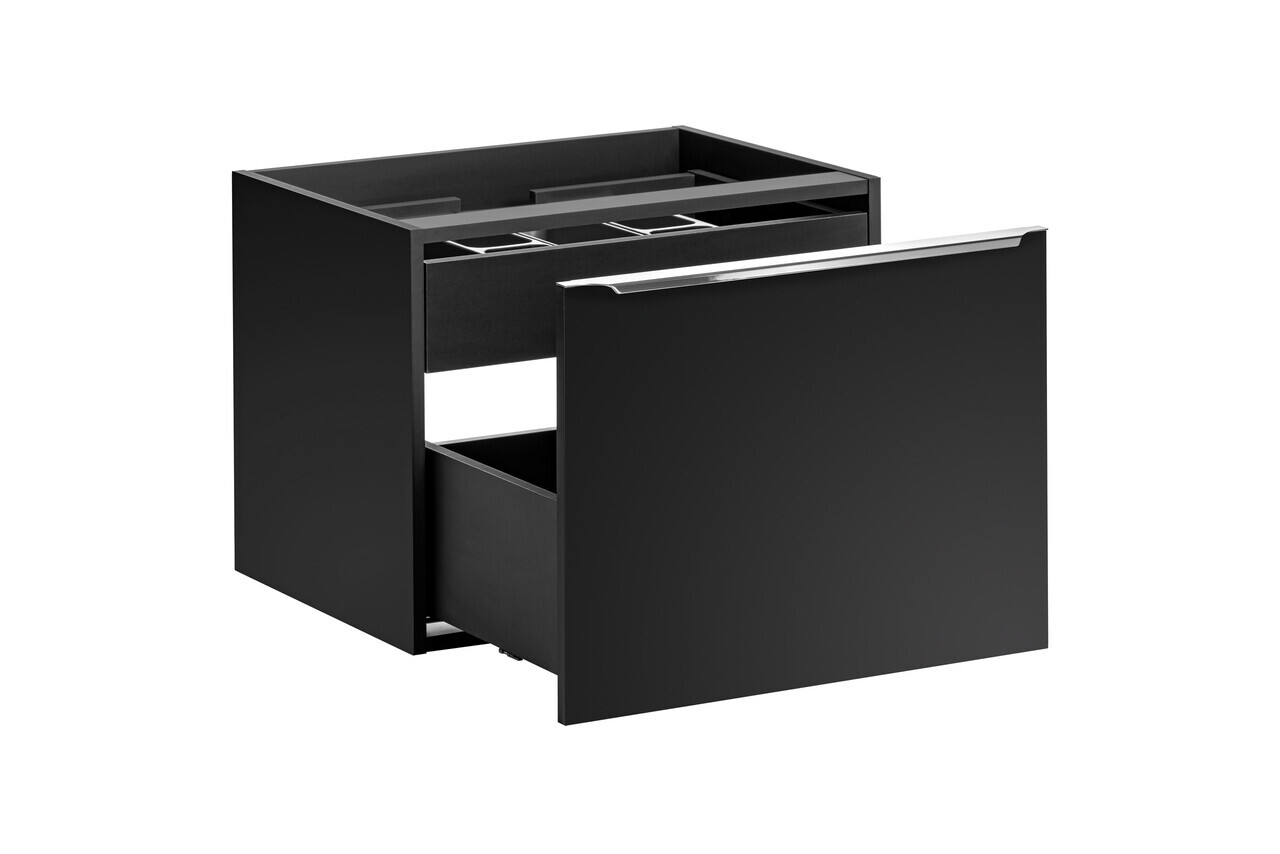 Set mobilier baie, dulap dublu si 2 lavoare, 120 cm Lola, Santa Fe Black, Comad, MDF/PAL laminat, negru mat — imaginea 14