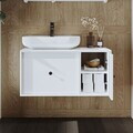 Dulap de baie cu chiuvetă, Hanah Home, 2560, MDF, Alb
