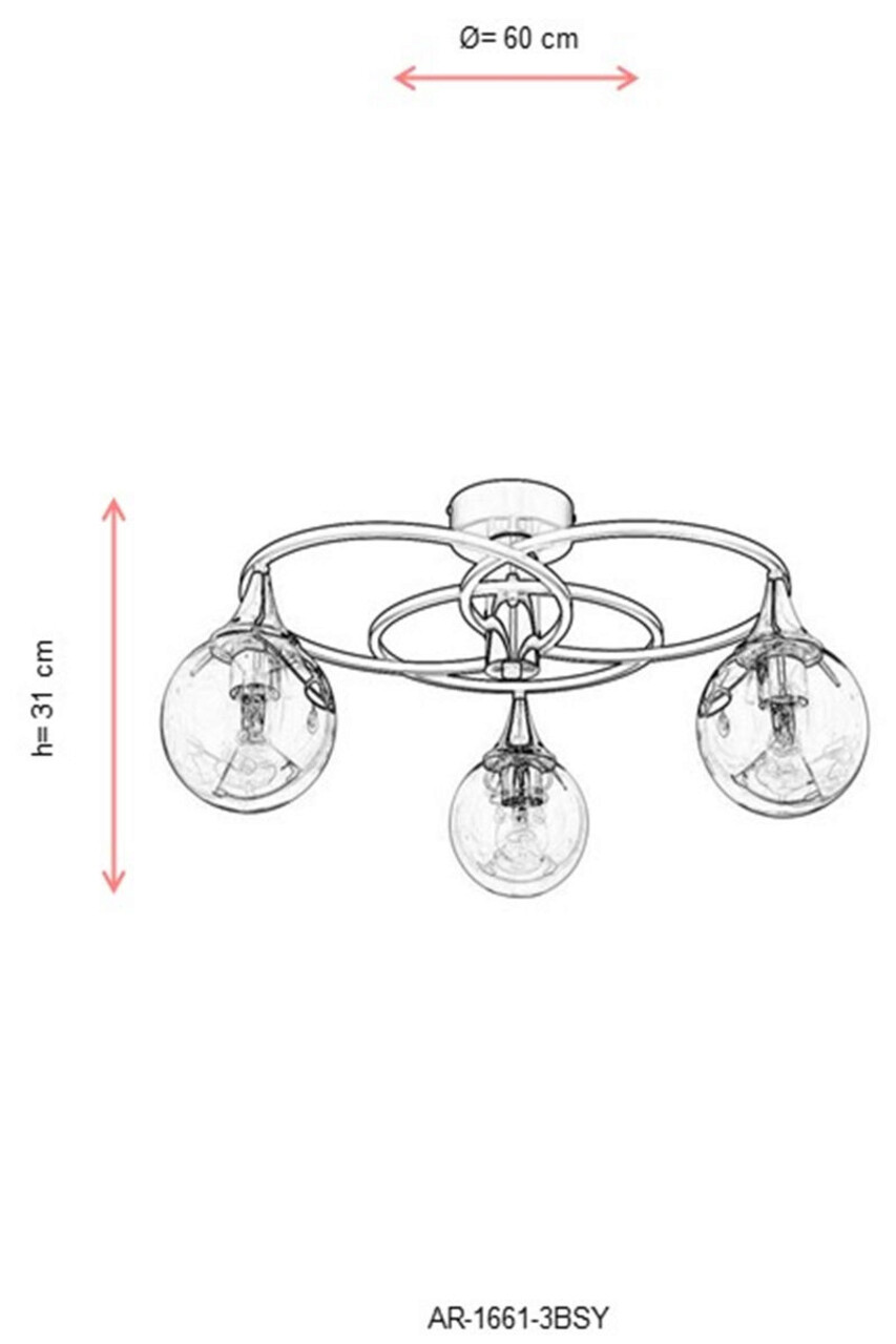 Lustra, Avonni, 683AVN1125, Metal, Negru/Bronz