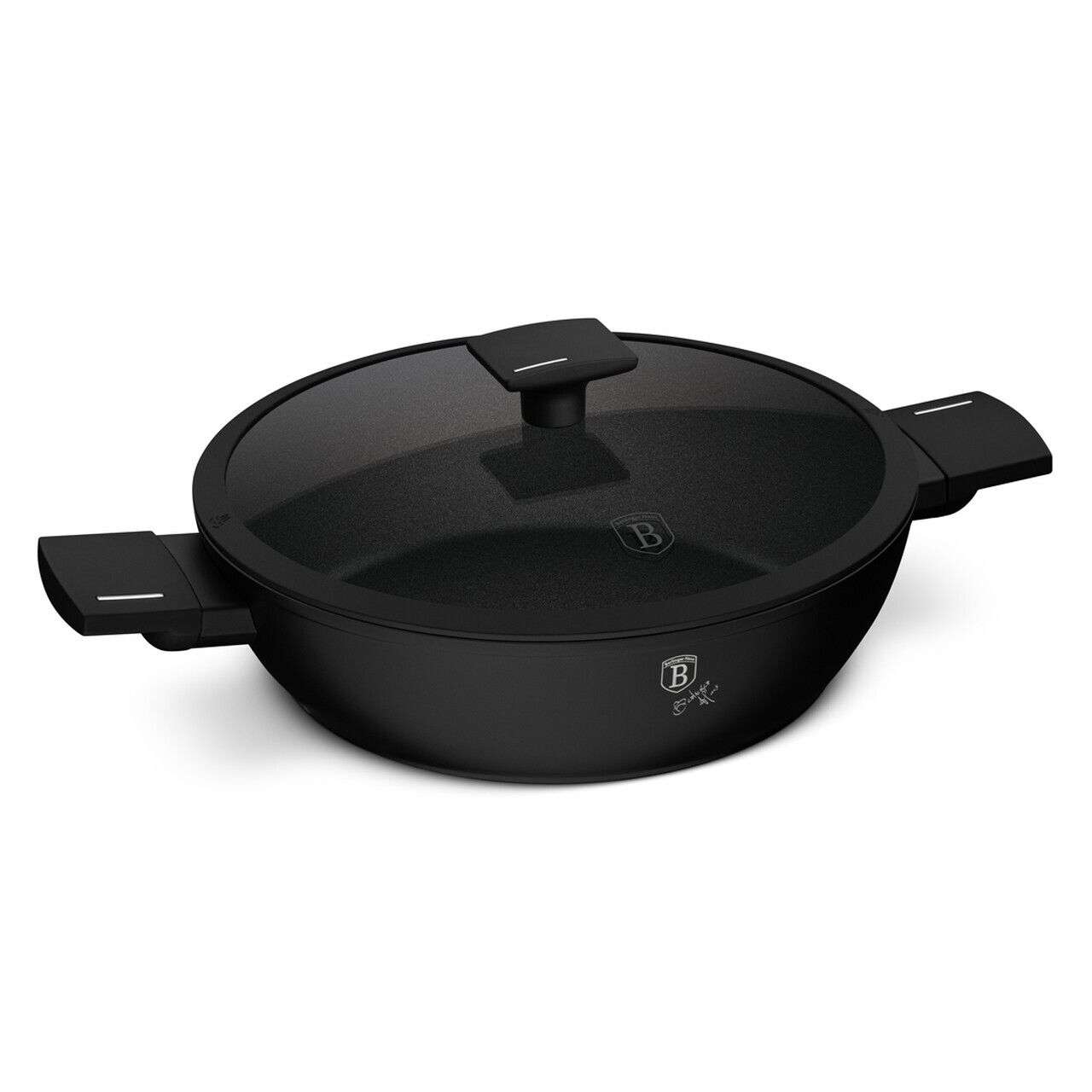 Oala cu capac Berlinger Haus, Matte Black, 28 cm, 3.8 L, aluminiu forjat, negru - imagine 2