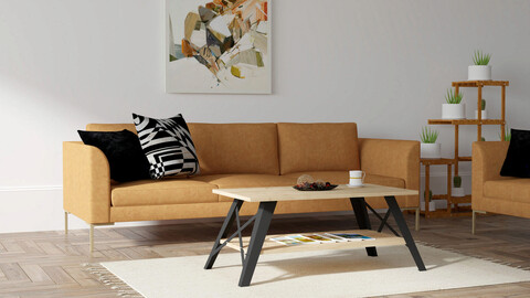 Masuta de cafea, puqa design, küba, 98x43x50 cm, pal, safir / negru
