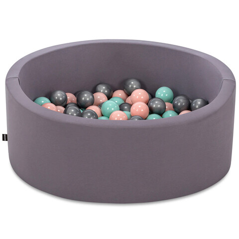 Piscina cu bile, Bubble Pops v13, 150 bile, Ø85 x 30 cm, bumbac/plastic, gri 150