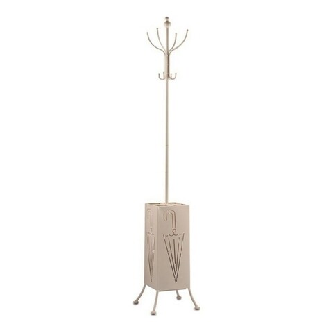 Cuier cu suport pentru umbrele tobias, gift decor, 34 x 34 x 188 cm, metal, crem