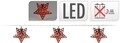 Instalatie Star, 10 LED-uri, 120 + 30 cm, rosu