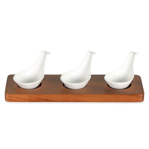 Platou pentru aperitive, tuscan ii, 26 x 9.3 x 2 cm, lemn de salcam, natural