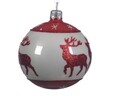 Glob Reindeer, Decoris, sticla, rosu/alb