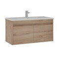 Dulap de baie cu chiuvetă, Hanah Home, Side 100 v3, Stejar