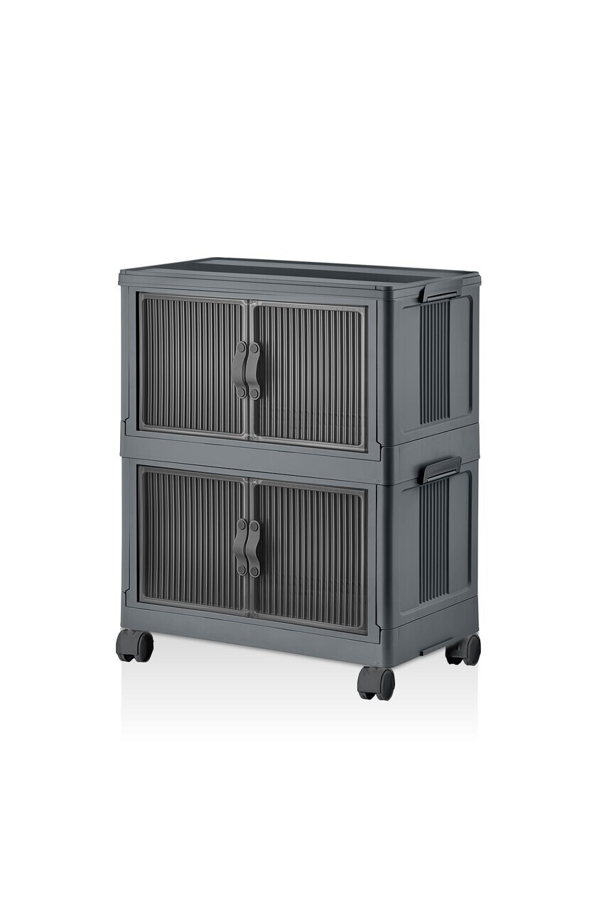 Dulap multifunctional, Hanah Home, Lavine 67, 32x67x56 cm, PLASTIC, Antracit — imaginea 3
