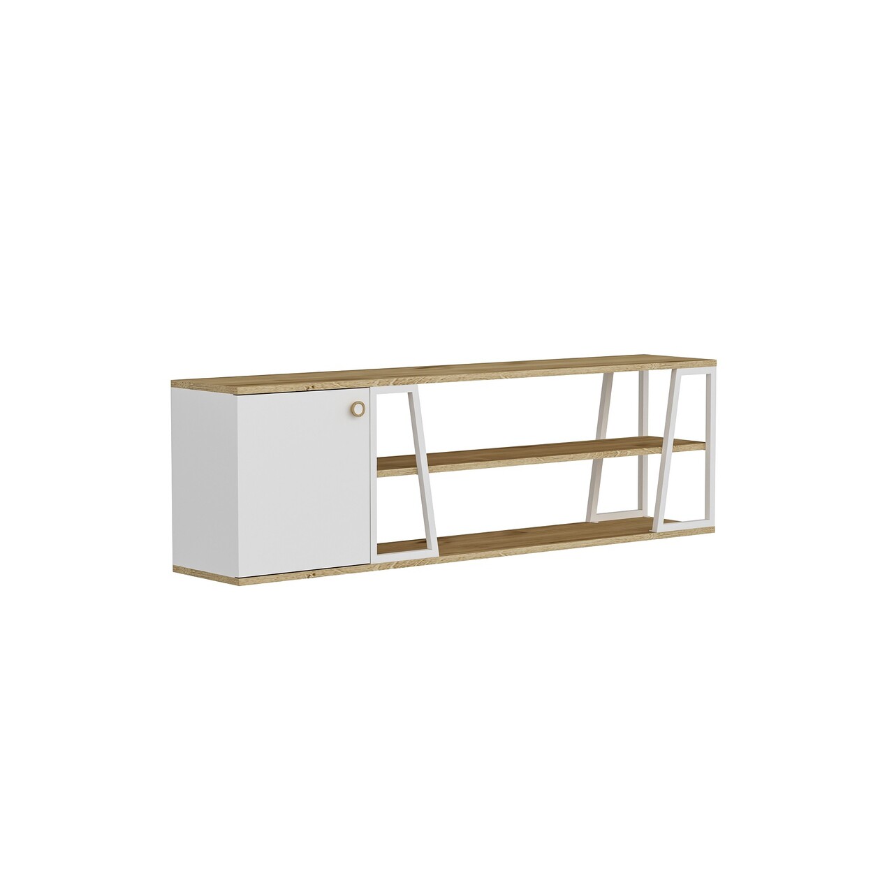 Comoda TV, Arnetti, Lissa Dolapli Tv Stand, 160x30x48 cm, PAL, Safir / Alb