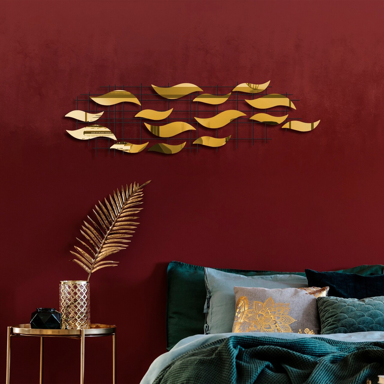Decoratiune de perete, Lumos, Metal, Latime: 110 cm / Inaltime: 32 cm / Adancime: 4 cm, Multicolor - 2 | YEO