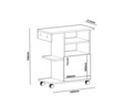 Cabinet cu roti pentru bucatarie Mese, Ametti, 65 x 31.3 x 76.8 cm, alb