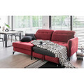 Coltar extensibil stanga 3 locuri ELTAP, Lore-74, Lorelle, 225x160x105 cm, lemn/poliester, rosu