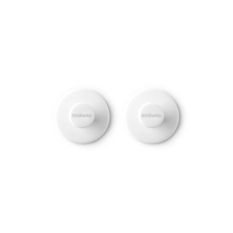 Set 2 agatatori pentru prosoape, Brabantia, White, 4.8x4.8x2.9 cm, polipropilena, alb