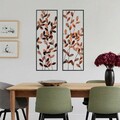 Decoratiune de perete, Olips 3, Metal, 32 x 90 cm, 2 piese, Multicolor