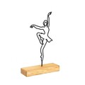 Decoratiune, Ballerina, 20x40x4 cm, Metal, Negru