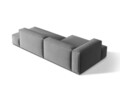 Coltar modular stanga 4 locuri, Nuria-88, Micadoni Home, 312x147x72 cm, catifea, gri