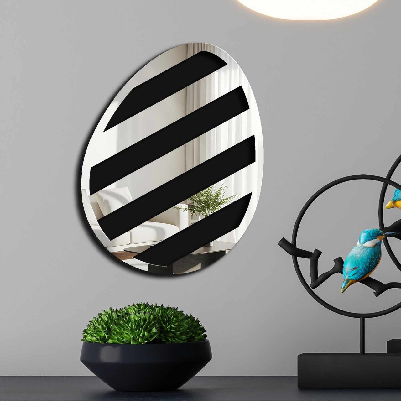 Oglinda decorativa, EAS004SILVER, Baza din 100% EVA (Grosime: 10 mm), Argintiu — imaginea 2