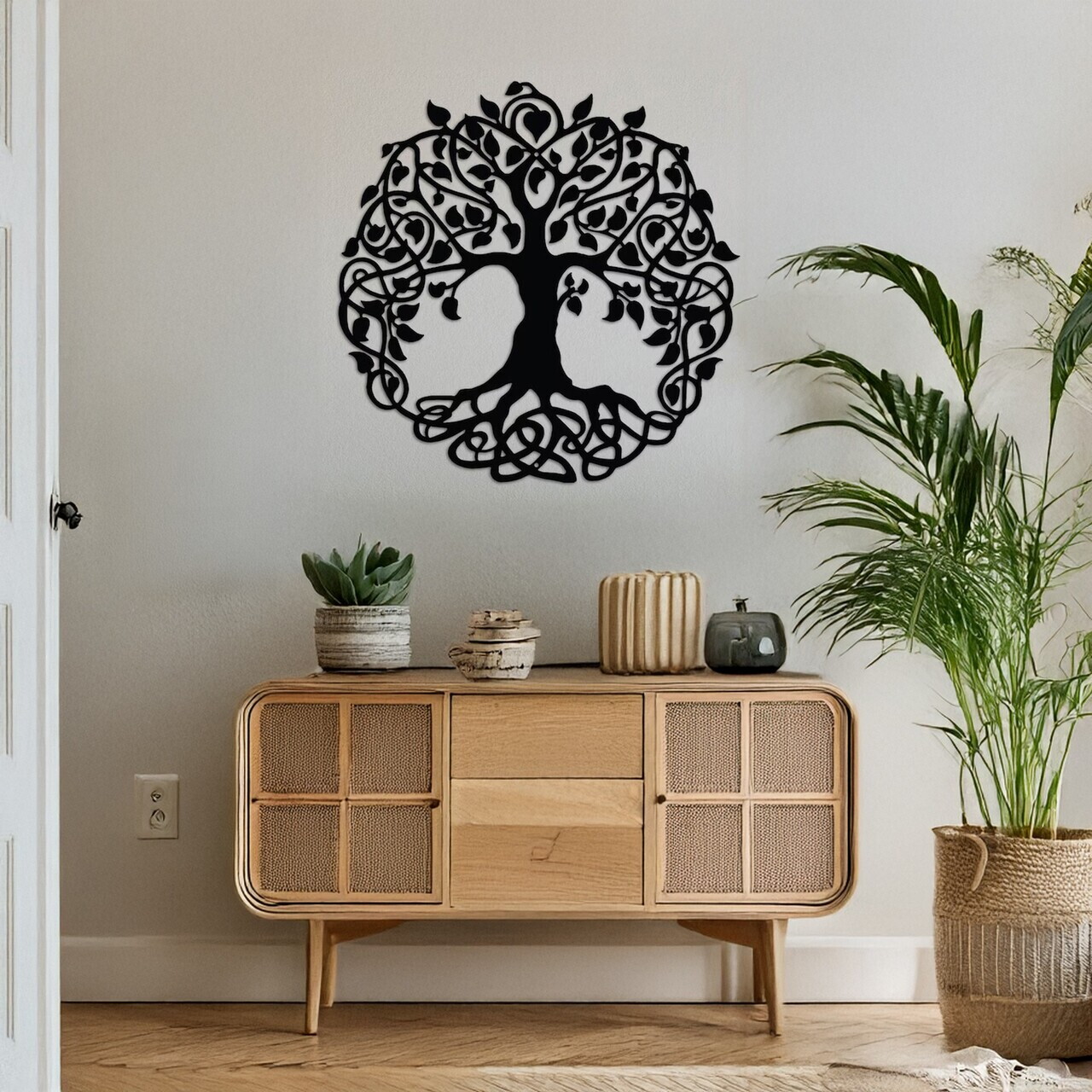 Decoratiune de perete, DCV-1037-MT, Dimensiune: 50 x 50 cm, Negru