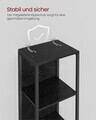 Biblioteca cu 6 niveluri si iluminare LED, Vasagle, 40x30.3x178 cm, PAL/otel, negru abanos