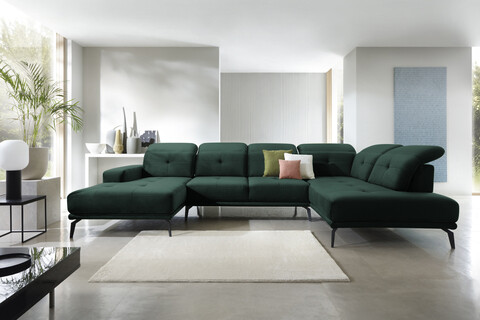 Coltar dreapta 6 locuri ELTAP, RT-35LO, Bretan, 350x205x107 cm, lemn/poliester, verde inchis