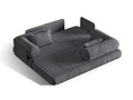 Canapea extensibila 3 locuri, Kemi, Cosmopolitan Design, 206x95x70 cm, catifea, gri inchis
