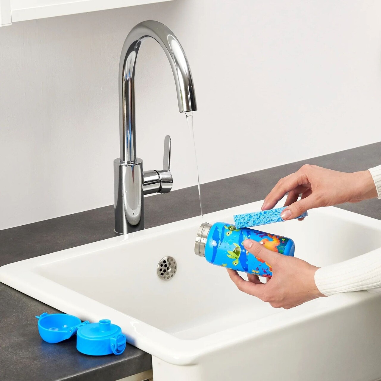 Sticla apa pentru copii, inox, 400ml, Sea Turtle - Ion8 - imagine 11