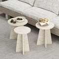 Set masute 3 piese, Hanah Home, Mantar, Travertin