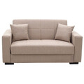 Canapea extensibila 2 locuri Vox, Pakoworld, 148x77x80 cm, textil/lemn de plop, bej