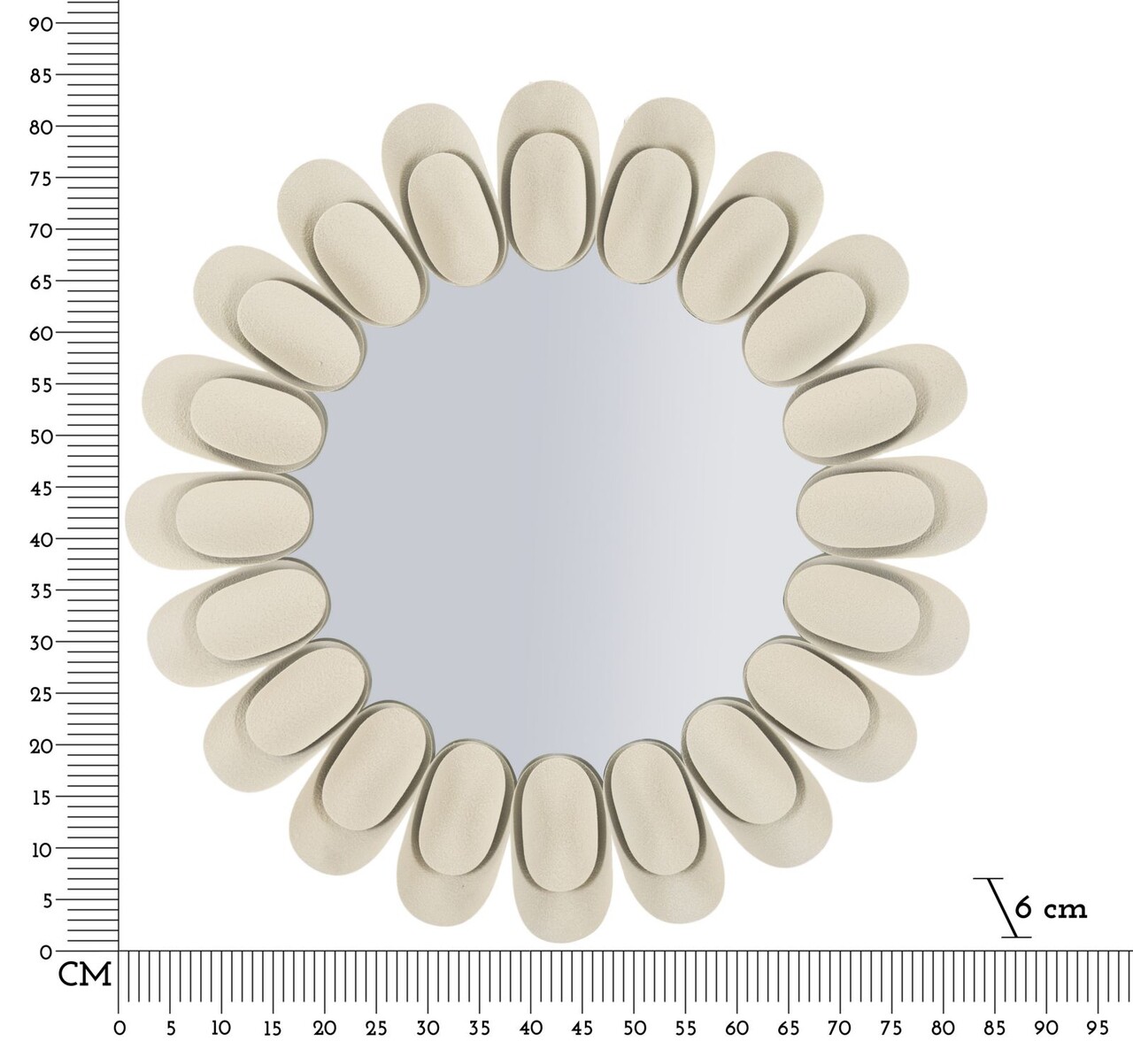 Oglinda de perete Dune Double, Mauro Ferretti, 85 cm, fier/MDF, crem - 1 | YEO