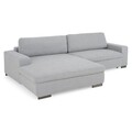 Coltar extensibil cu sezlong stanga, Livorno, L.303 l.183/99 H.85, stofa, gri deschis