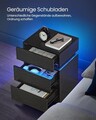 Noptiera cu 3 sertare si iluminare LED, Vasagle, 40x35x55 cm, MDF, negru