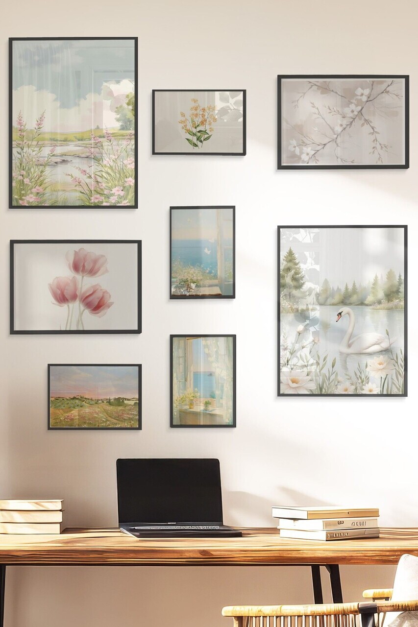 Tablou decorativ, Çgs-053-Black-Byk, Lemn masiv, Față: 100% PVC STICLĂ, Multicolor - view 3