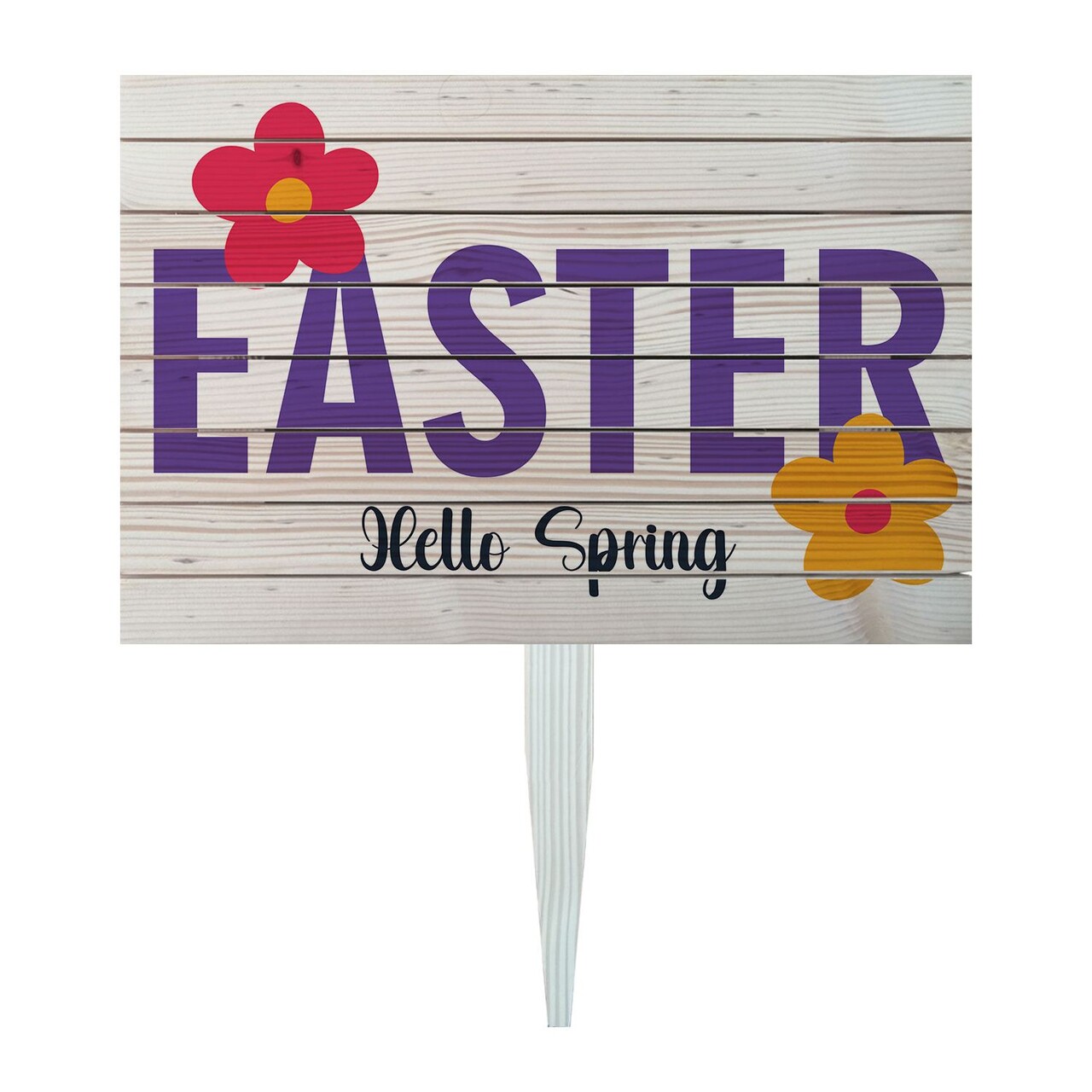 Semn de curte, Floral Easter, 58x38 cm, Multicolor - imagine 3