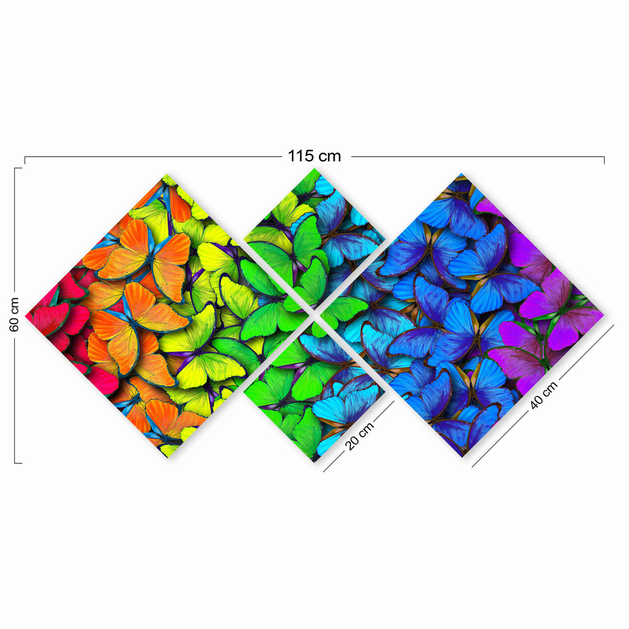 Set 4 tablouri decorative, 4MDF784675318, MDF, Imprimat UV, Multicolor