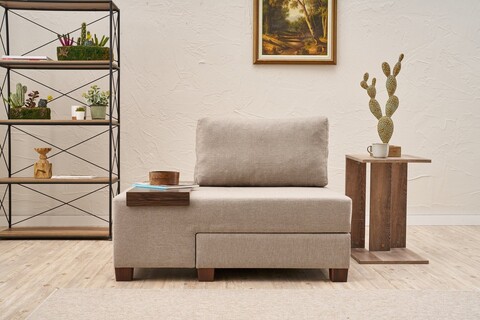 Fotoliu extensibil, Balcab Home, 825BLC4718, Lemn, Crem